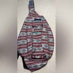 KAVU Geometric Red and Blue Sling Bag